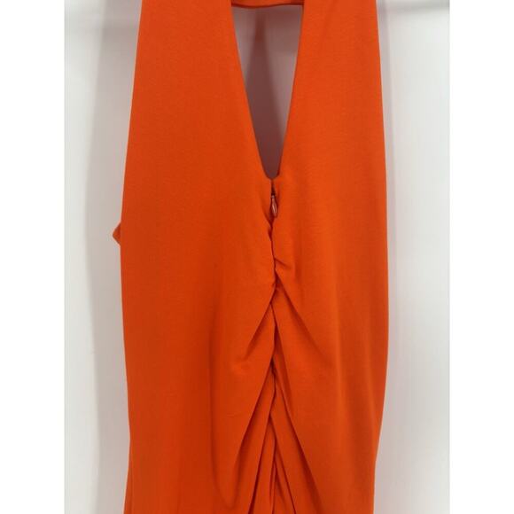 Cache Vintage Sleeveless Dress Womens Large Orange Bodycon Stretch Studded Club - Picture 13 of 16